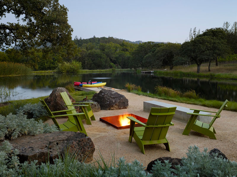 This is a perfect spot for relaxing and enjoying a summer evening around a firepit.