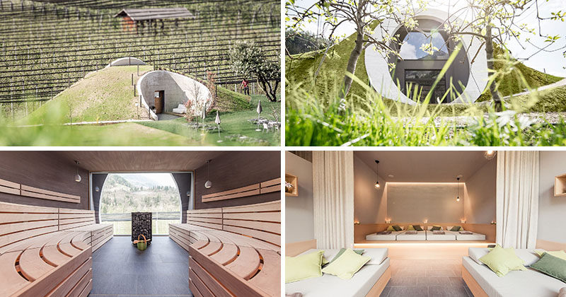 Tucked into a rolling hill and sitting on the edge of an apple orchard overlooking the mountains, you'll find the the Applesauna and Wellness Centre, the latest addition to the Apfel (Apple) Hotel in Saltusio, Italy.