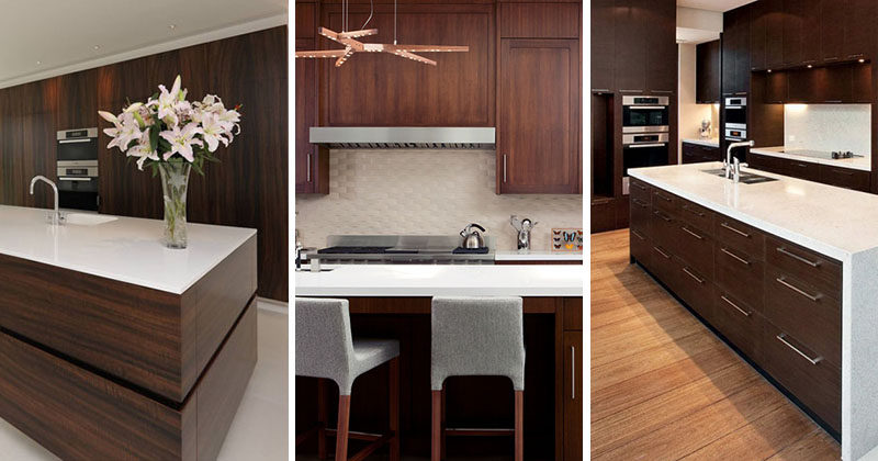 9 Inspirational Kitchens That Combine Dark Wood Cabinetry and White Countertops