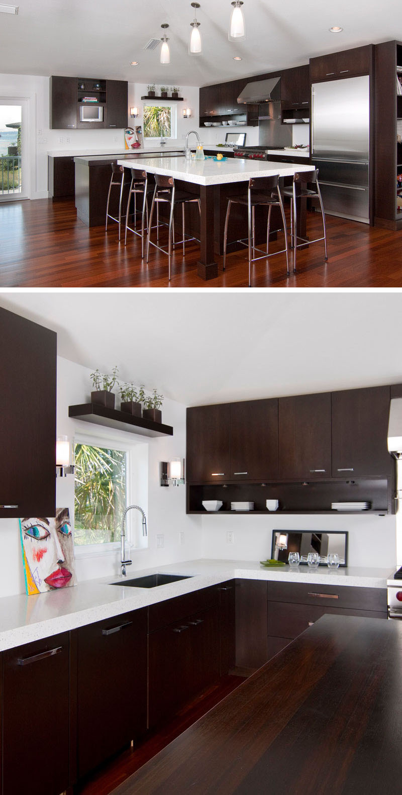 9 Inspirational Kitchens That Combine Dark Wood Cabinetry And White