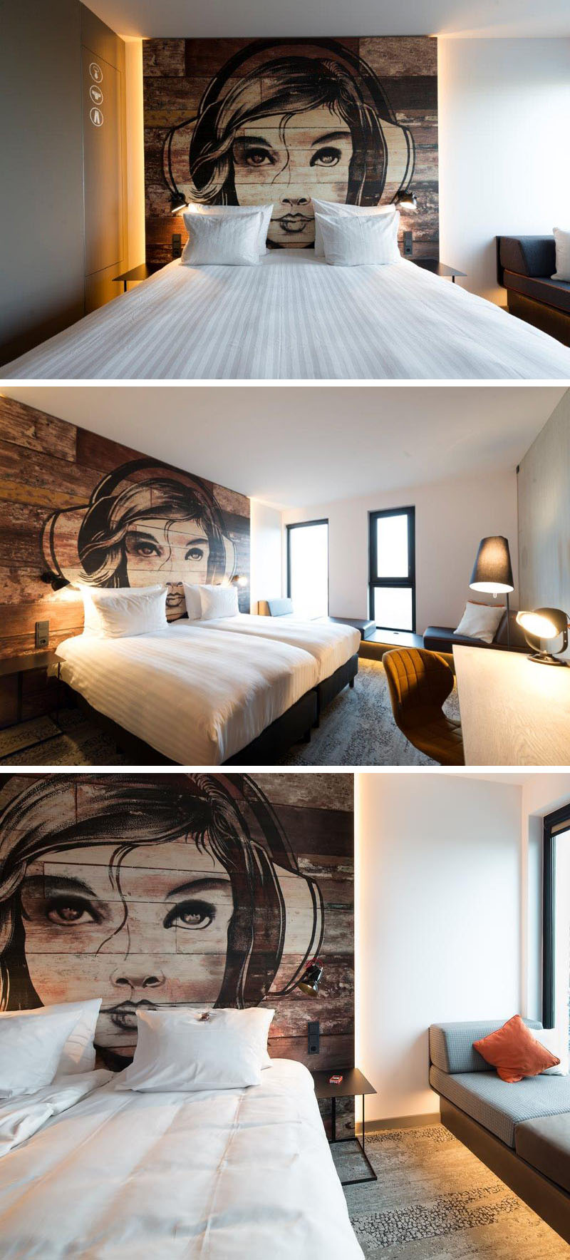 Headboard Design Idea Mural Painted On Wood