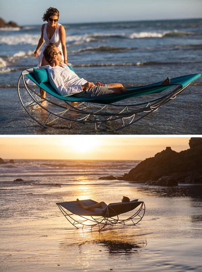 12 Outdoor Furniture Designs That Add A Sculptural Element To Your Backyard // Rock yourself into relaxation and rejuvenation on this rocking chair by Sveglio.