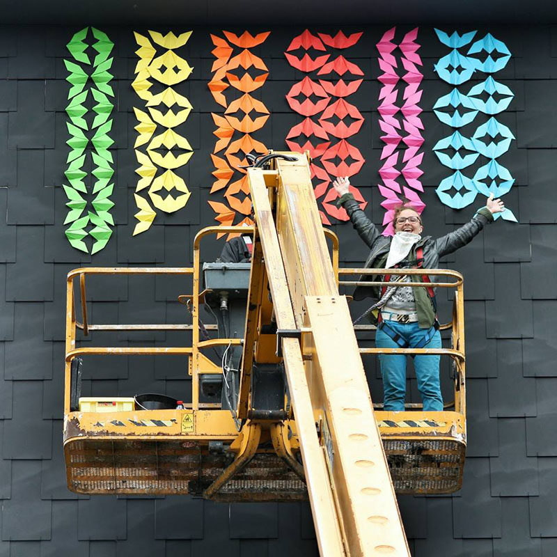 15,000 Origami Birds Have Been Folded To Make The Largest Urban Mural Ever To Be Created In Paris