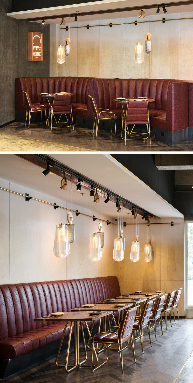 This Restaurant Is Filled With Pendant Lighting On A Pulley System