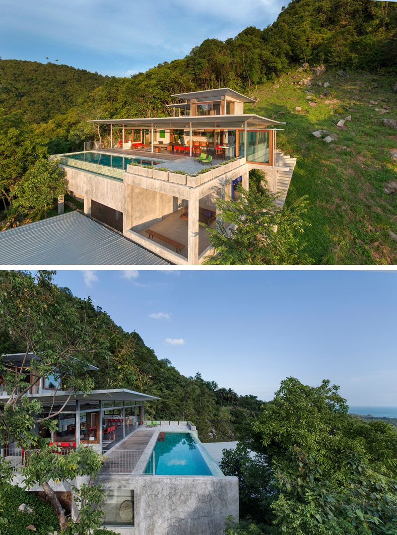 13 Totally Secluded Homes To Escape From The World // Designed to be an escape from a hectic life in the city, this five story house in Koh Samui, Thailand.