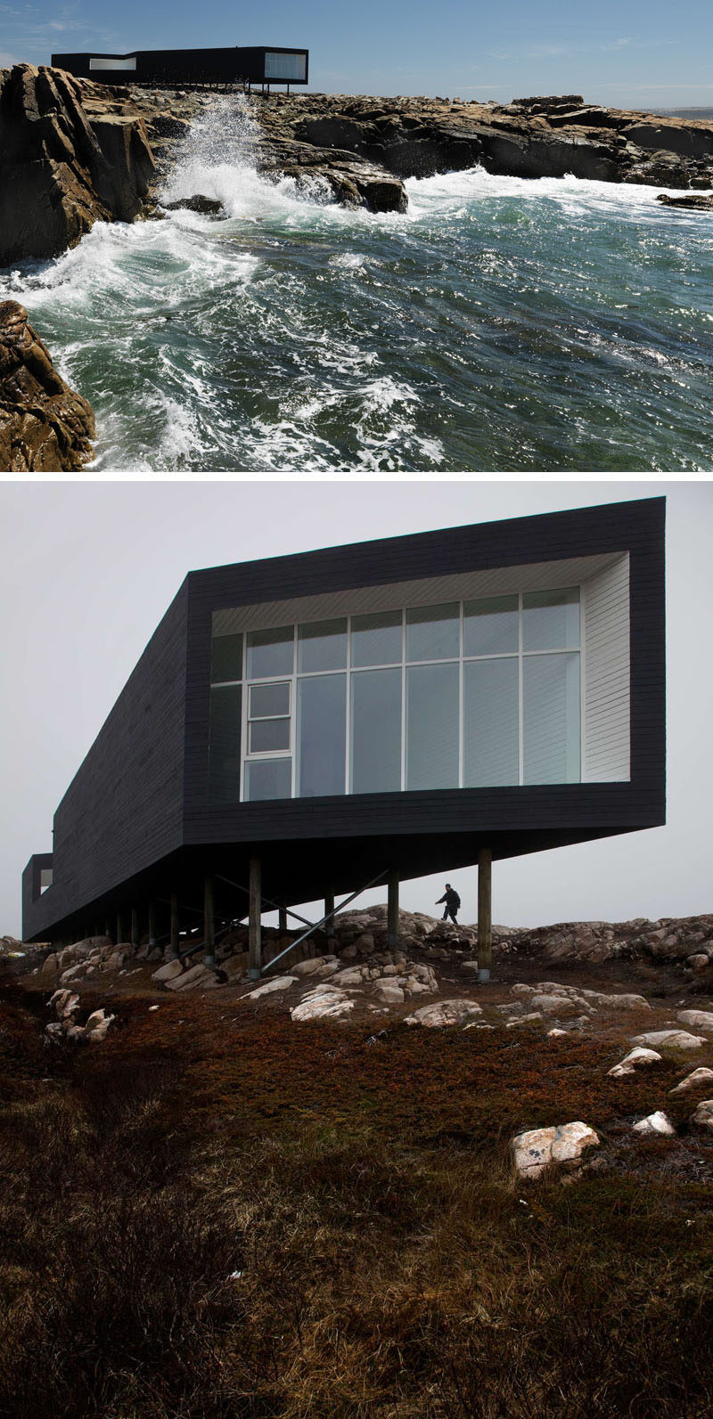 13 Totally Secluded Homes To Escape From The World // Off the coast of Newfoundland, Canada, on a tiny island called Fogo, sits a studio created by Saunders Architecture. 