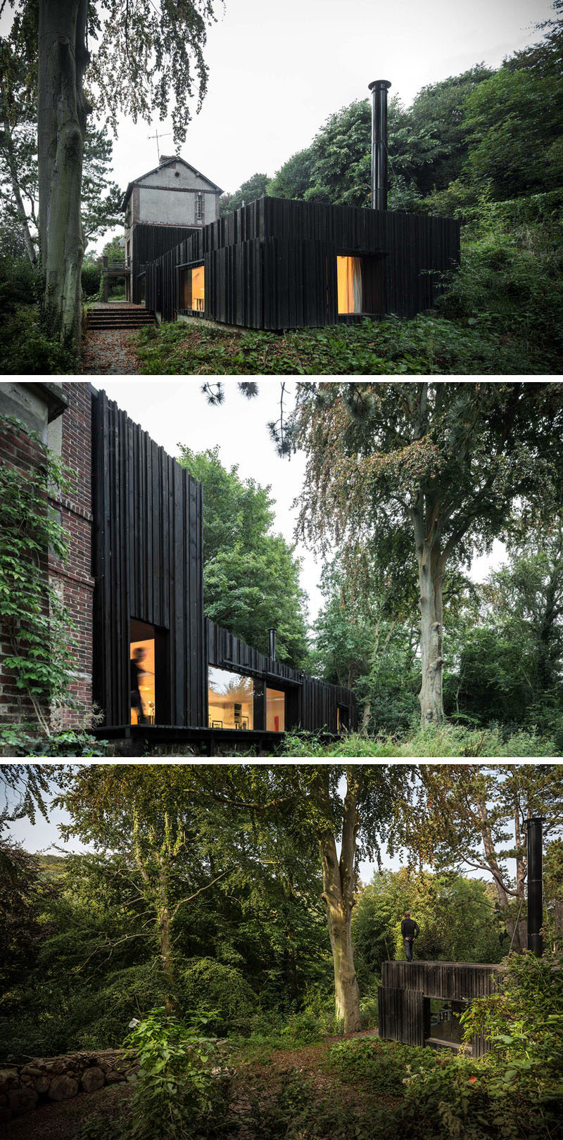 13 Totally Secluded Homes To Escape From The World // Tucked into a forest in Normandy, France, is this modest house that provides comfort and ultimate privacy.