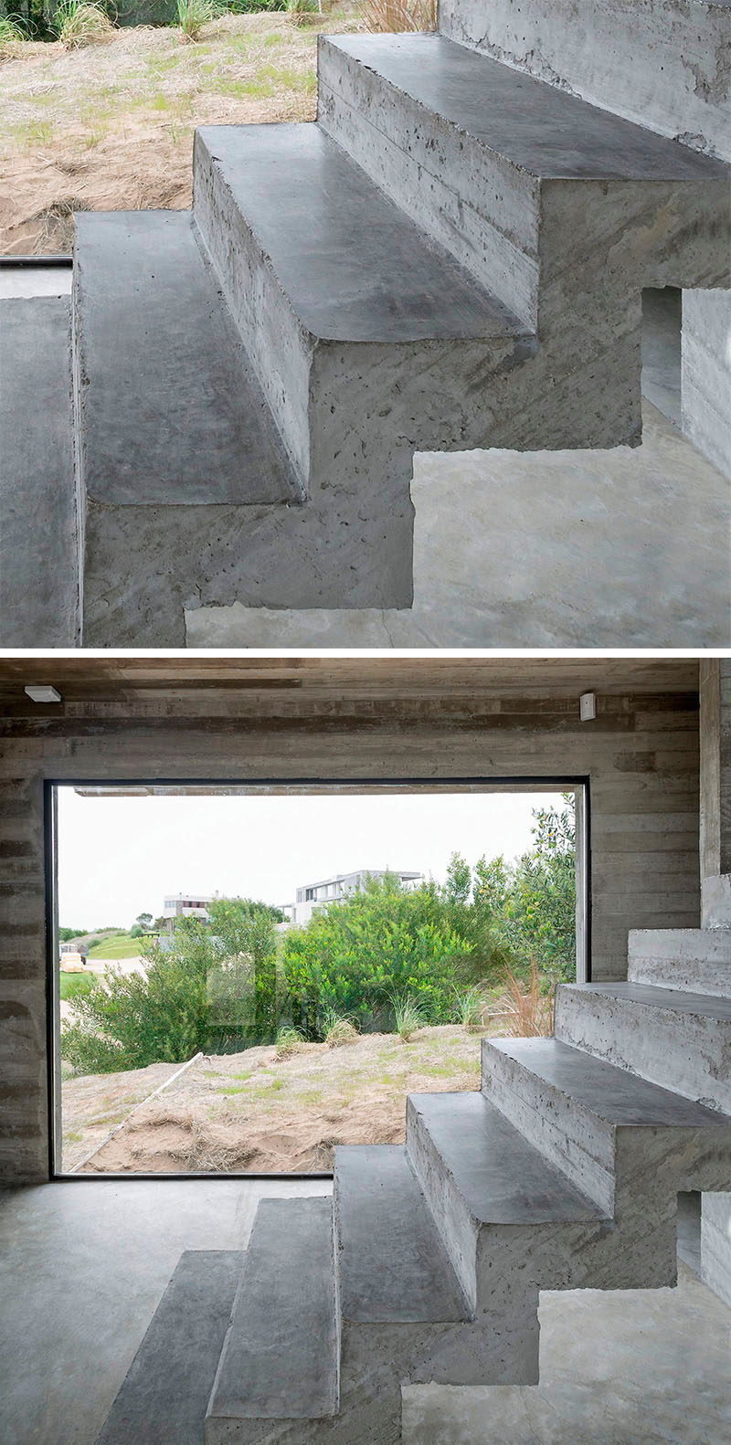 18 Examples Of Stair Details To Inspire You // These stairs are made entirely out of formed concrete.