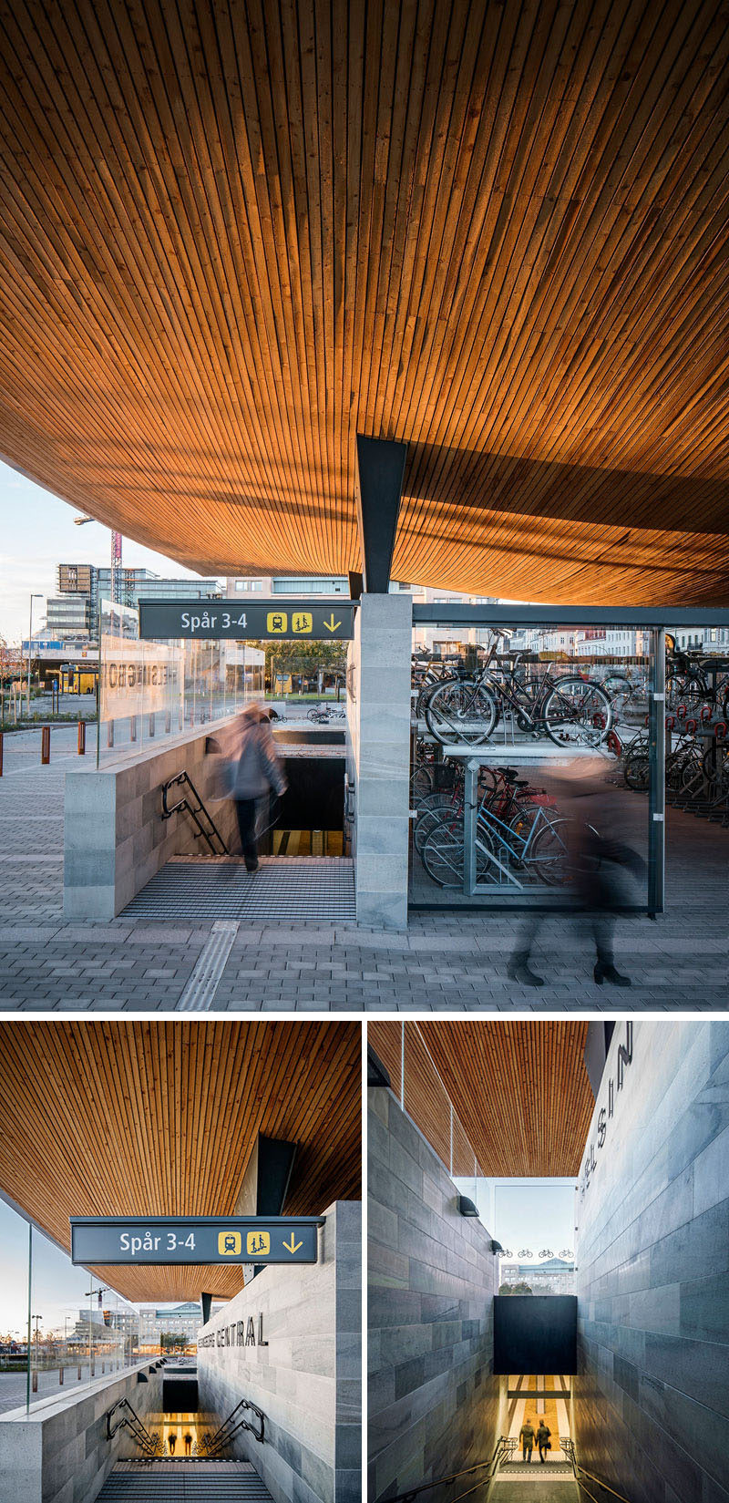 Architecture firm Tengbom, have designed the new entrance for Helsingborg Central Station, a train station in Sweden.