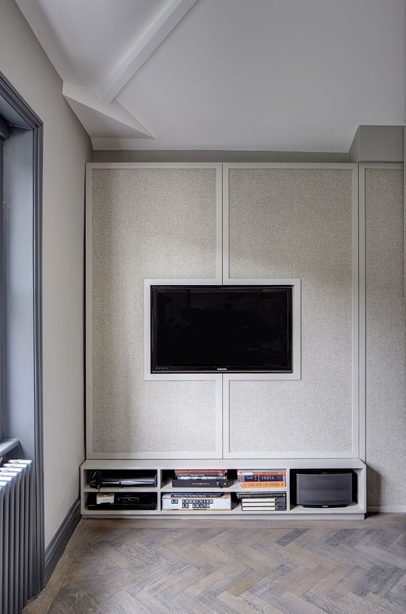 Tv Wall Design Idea Hide Shelves With Large Custom Made Cabinet