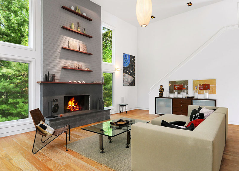 Design Idea For Above A Fireplace - Stack The Shelves