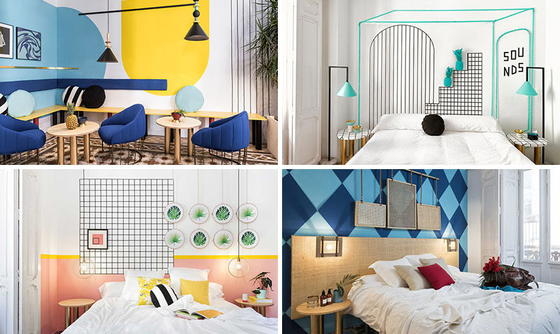 Wall Decor Inspiration - Bold Graphics Cover The Walls Of This Spanish Hostel