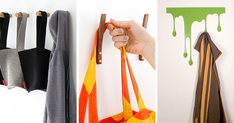 11 Creative Coat Hooks To Keep Your Clothes And Bags Off The Floor #CoatHooks #WallHook #ModernWallHook