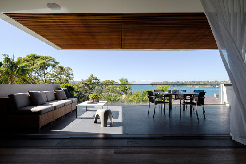 This Australian home has an outdoor covered lounge and dining area.