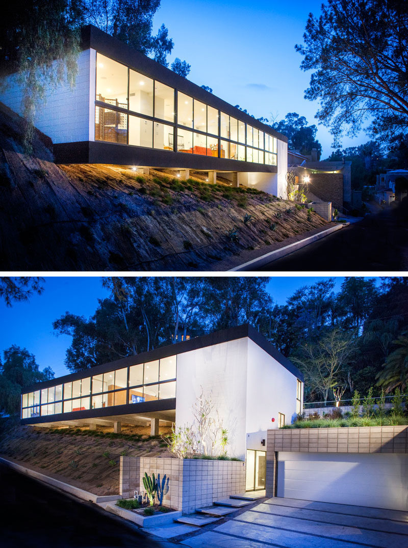 This modern mid-century inspired family home is tucked away in the Mission Hills area of San Diego, California.