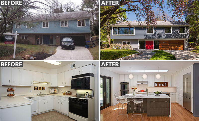 BEFORE & AFTER - The renovation of a family home dating back to 1968, and located in Chevy Chase, Maryland.