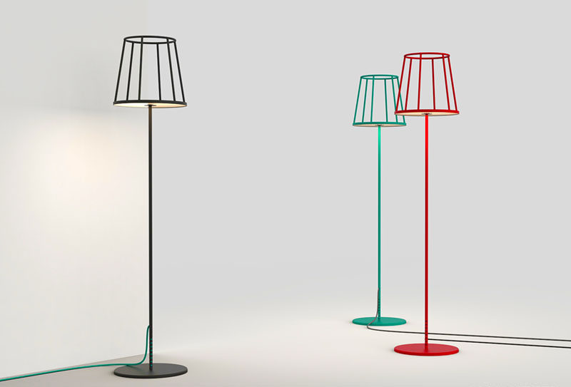 Designer Kevin Chiam has recreated the classic floor lamp, but with a modern twist. Instead of the light hidden by a lampshade, the shade is just a silhouette, with the light shining out from the base of the shade, making way to display your favorite item.