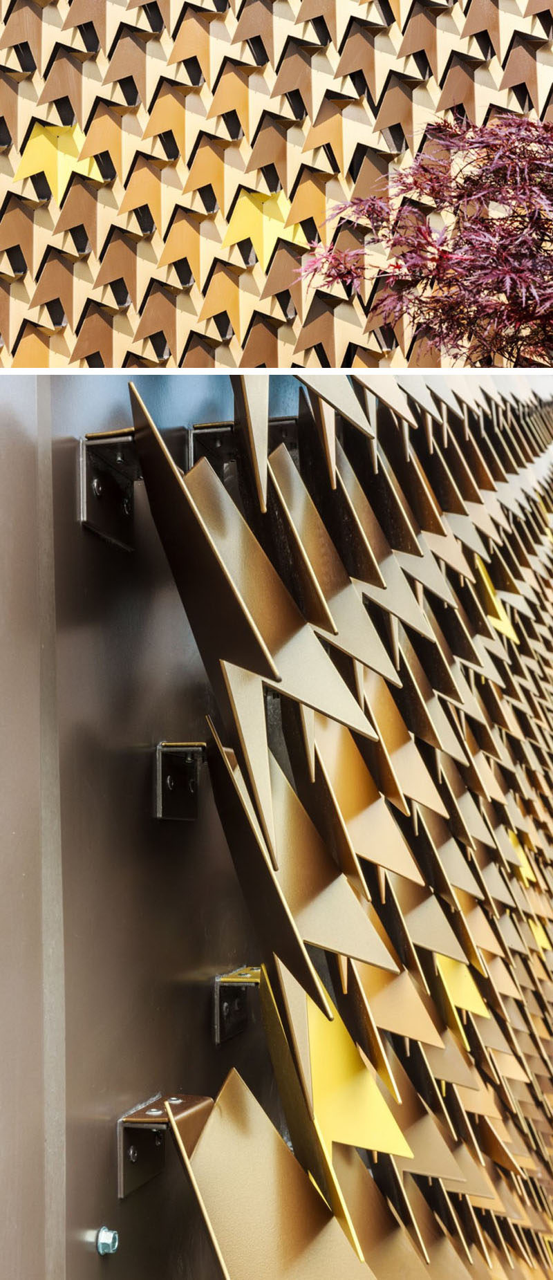 4080 folded aluminum leaves cover the facade of this home in London.