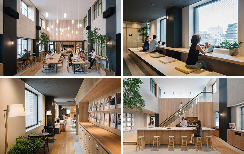 Looking more like a home than a workplace, are the new Tokyo offices designed for Airbnb by Suppose Design Office.