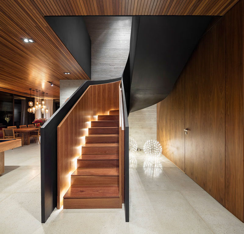 STAIR DESIGN IDEA - Include Hidden Lights To Guide You At Night And To Highlight The Design Of The Staircase
