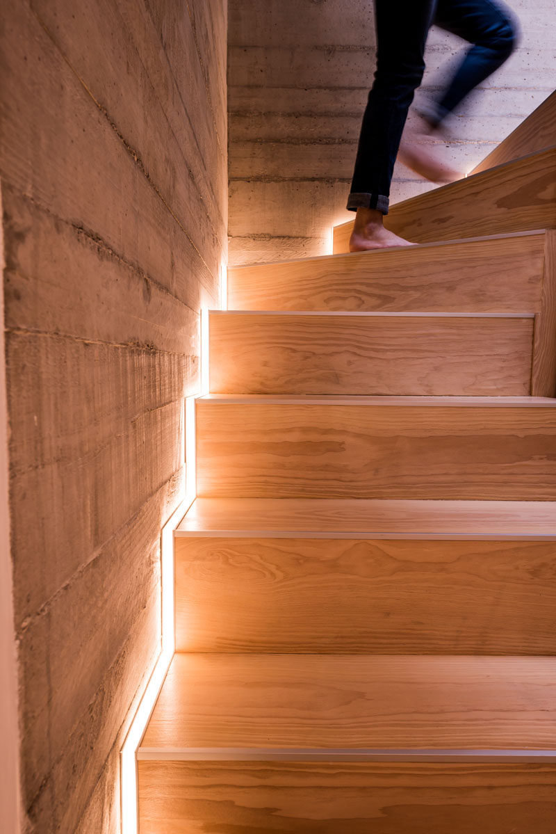 STAIR DESIGN IDEA - Include Hidden Lights To Guide You At Night And To Highlight The Design Of The Staircase