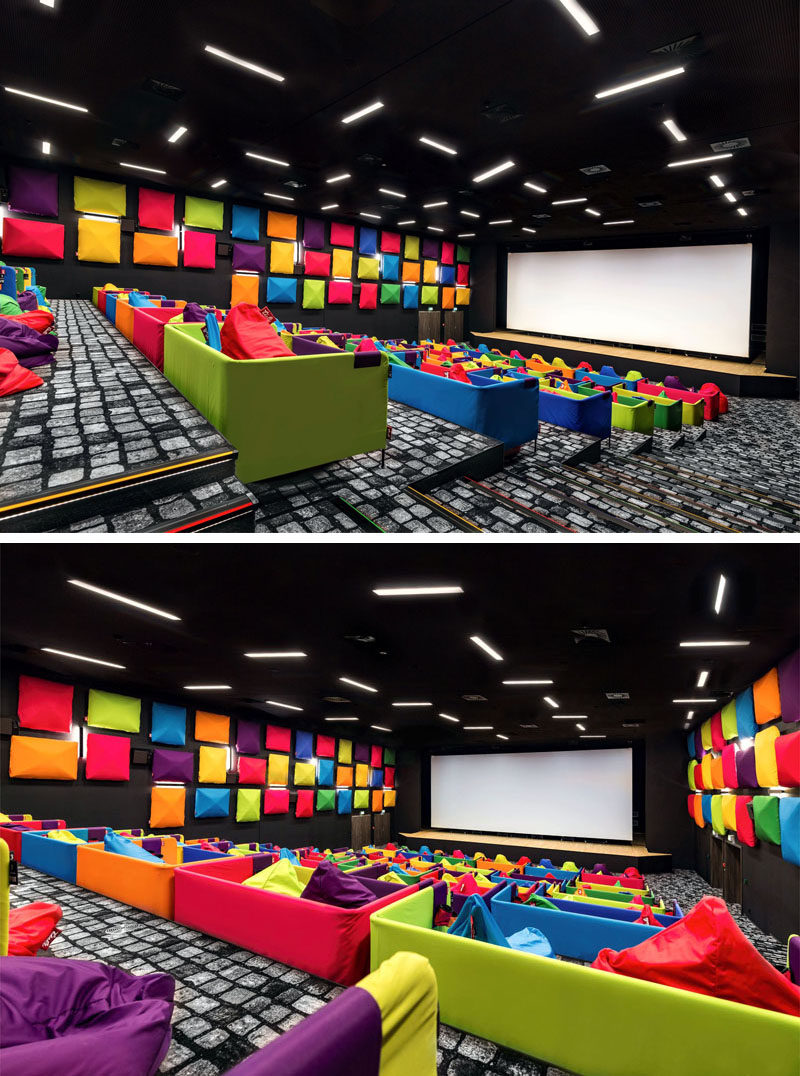 Colorful Beanbags Have Replaced Seats In This Cinema