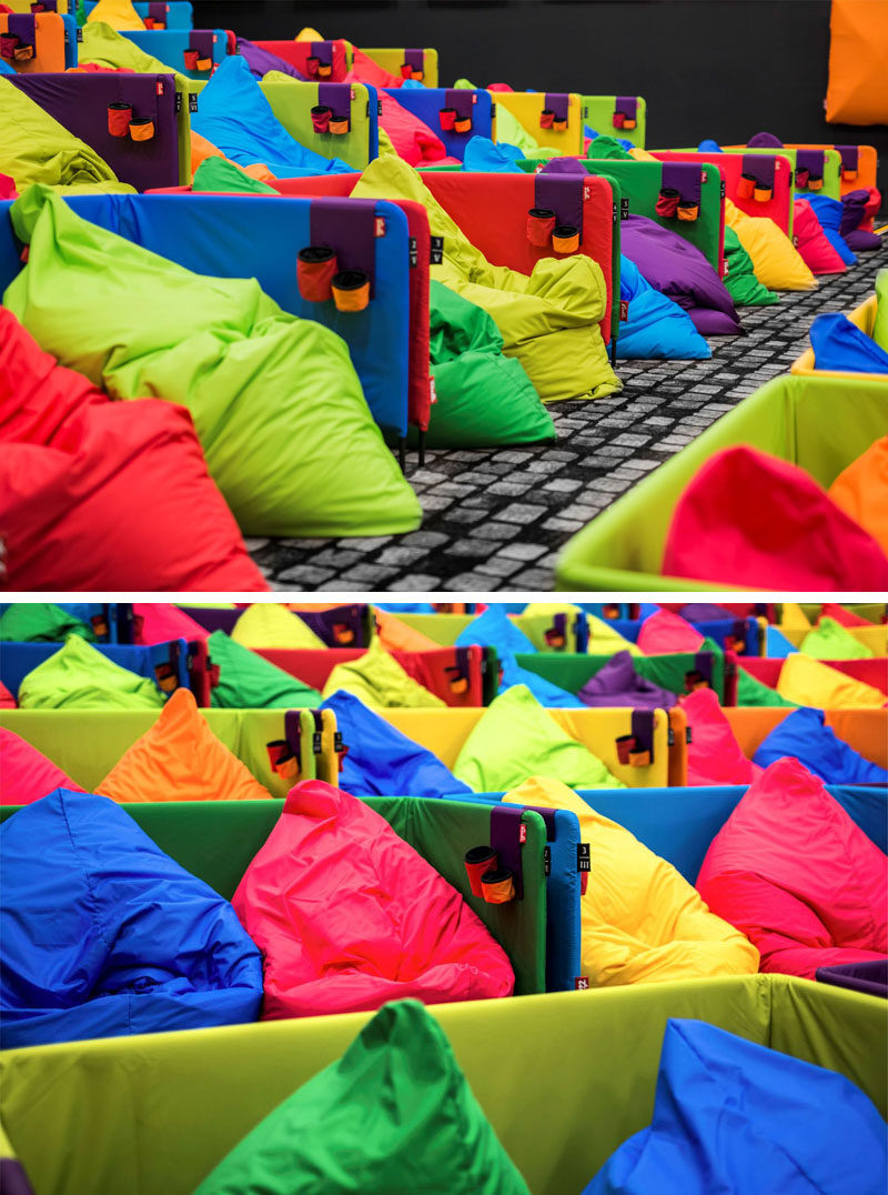 Colorful Beanbags Have Replaced Seats In This Cinema