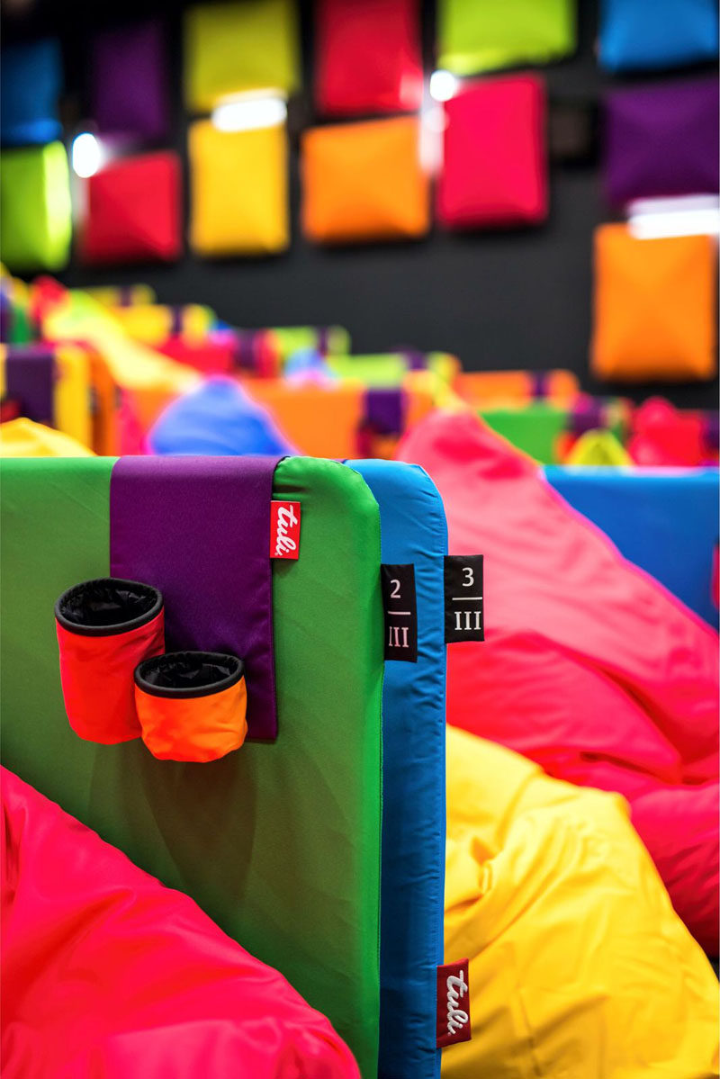 Colorful Beanbags Have Replaced Seats In This Cinema