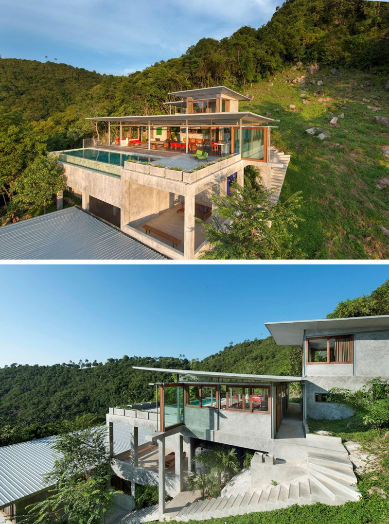 This home in Koh Samui, Thailand, opens up to the outdoors for true indoor/outdoor living.