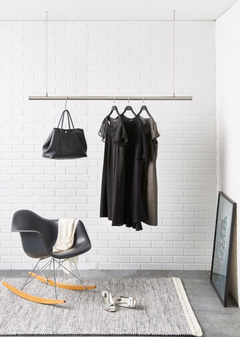 Interior Design Idea - Coat Racks That Hang From The Ceiling