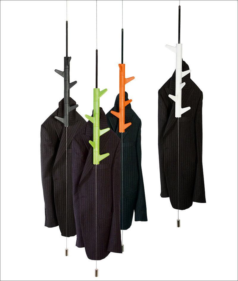 Interior Design Idea - Coat Racks That Hang From The Ceiling