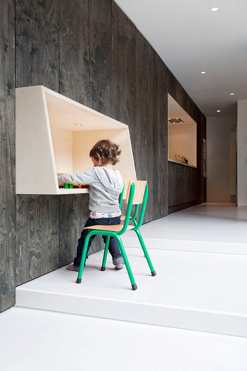 Interior Design Idea - 11 Essentials For Kids Homework Stations // Start 'em young -- Younger siblings always want to do what they see the older ones doing. Giving your youngest kids a spot similar to that of the study area ensures that the hardworking older siblings get the space they need and makes the little ones feel like they're big kids too.