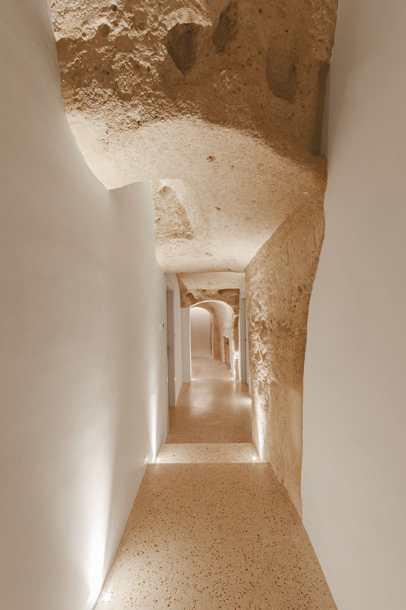 La Dimora di Metello, a hotel in Matera, Italy, combines historic cave-dwellings with contemporary design. 