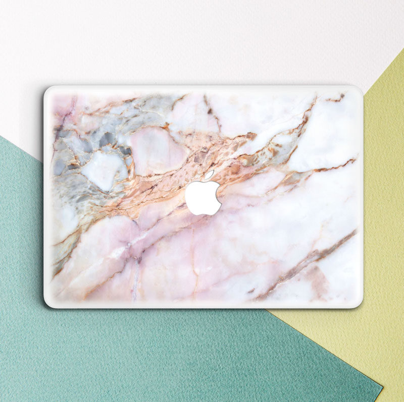 Office Decor Idea - Add A Touch Of Marble // Turn your laptop into a piece of natural beauty with a marble inspired laptop decal or case. Not only will it protect your computer it'll also make it completely your own and so stylish.