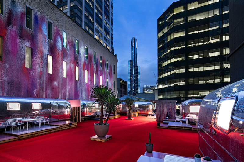 You can stay in an Airstream at this rooftop boutique hotel in Melbourne, Australia.
