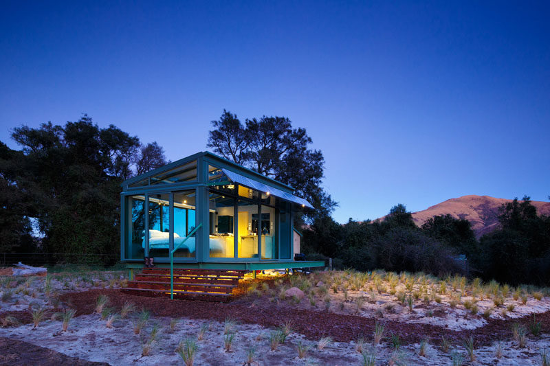 You can hike to and stay in a secluded glass hotel room in the middle of a valley in New Zealand.