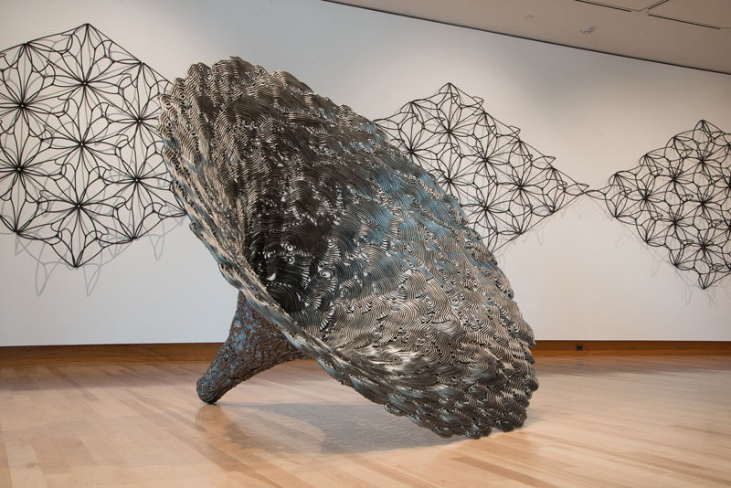 This sculpture by John Bisbee is made entirely from steel nails.