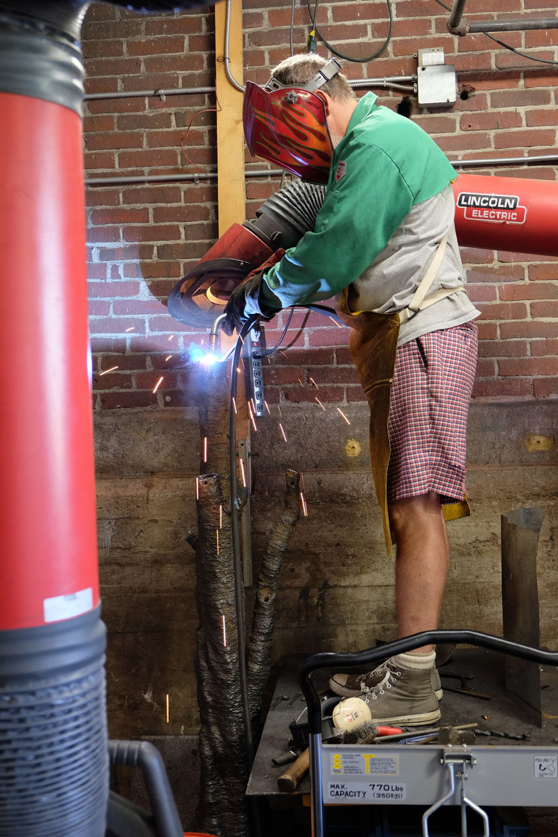 American sculptor John Bisbee makes art pieces entirely out of steel nails.