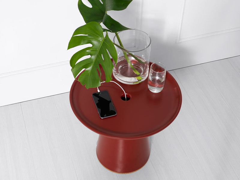 This Side Table Lets You Hide Your Charging Cables Within It