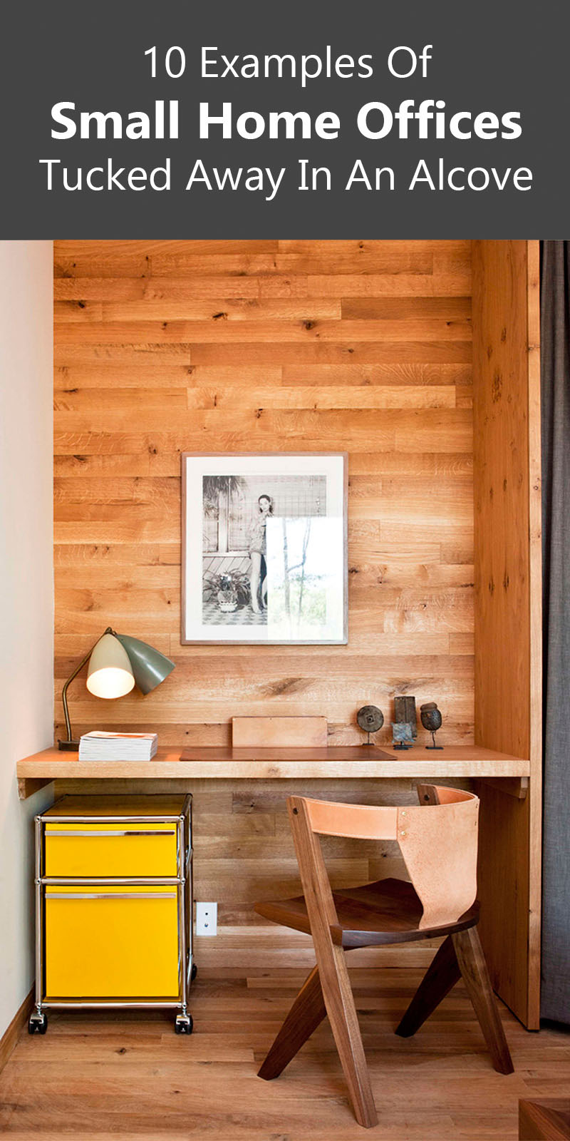 Small Home Office Idea Make use of a small space and tuck your desk