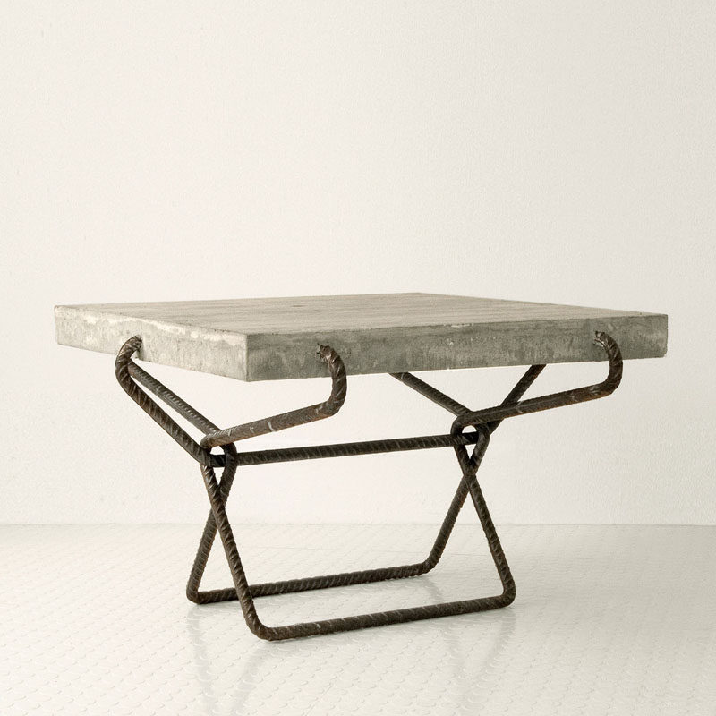 10 Examples Of Concrete and Steel Tables To Add To Your Industrial Interior // Inspired by elements we usually try to cover up, this tables leaves the roughness out in the open to create a raw and industrial piece of furniture.