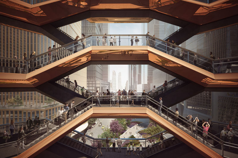 Vessel, a new public landmark in Manhattan, designed by Thomas Heatherwick, will open in 2018.