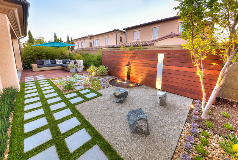 Designed by Studio H Landscape Architecture in collaboration with QS Landscape is this modern zen garden that exemplifies many of the elements typically found in this type of outdoor space. #ZenGarden #RockGarden #GardenIdeas #PatioIdeas #Landscaping #LandscapeIdeas #LowMaintenanceGarden