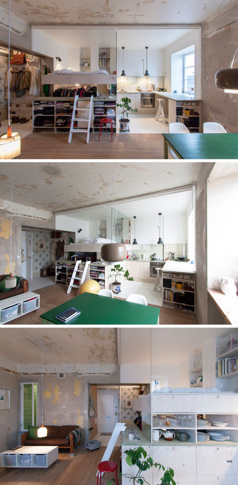 This architect made a small apartment liveable by designing a loft bed ...
