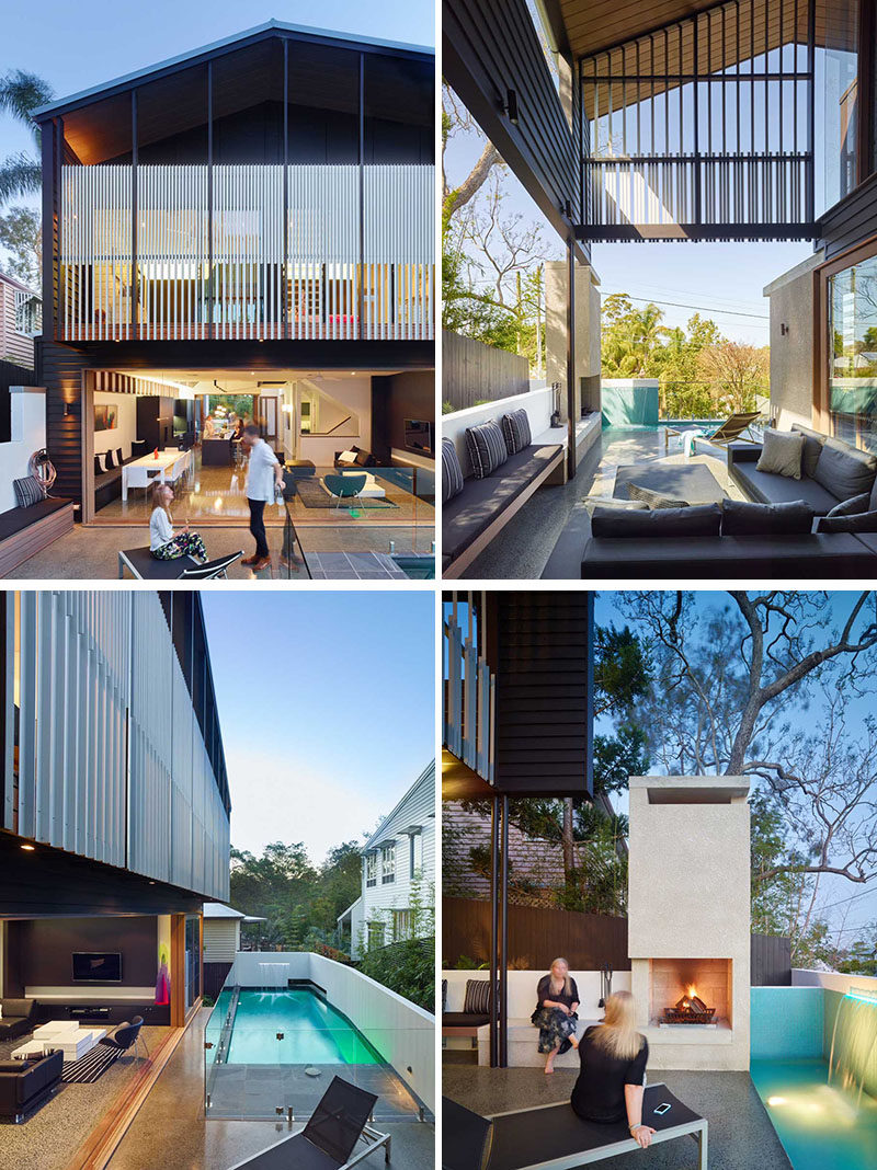 23 Awesome Australian Homes That Perfect Indoor / Outdoor Living // The outdoor entertaining area of this home, that features both covered and uncovered seating, is connected to the indoor part by large retractable glass doors.