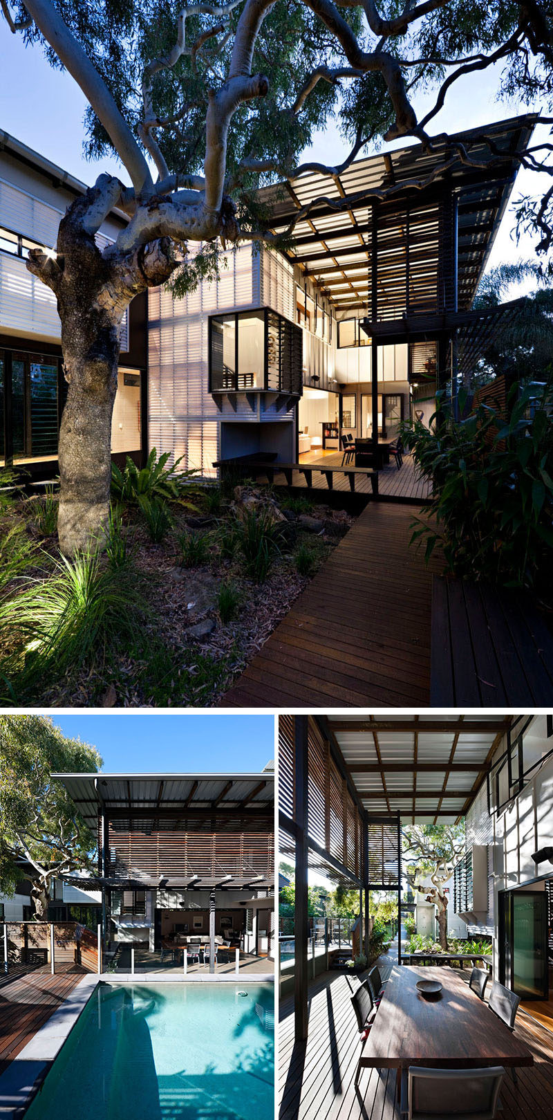 23 Awesome Australian Homes That Perfect Indoor / Outdoor Living // Folding glass doors separate the living room and outdoor entertaining area of this home, and can be opened to connect the two spaces.