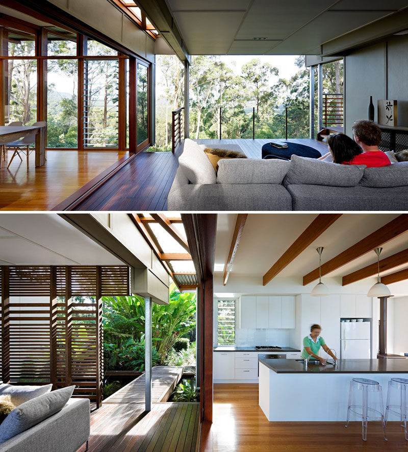 23 Awesome Australian Homes That Perfect Indoor / Outdoor Living // All sorts of doors and windows can be opened or closed to make this home very open and connected to the outdoors or completely sheltered from the elements.