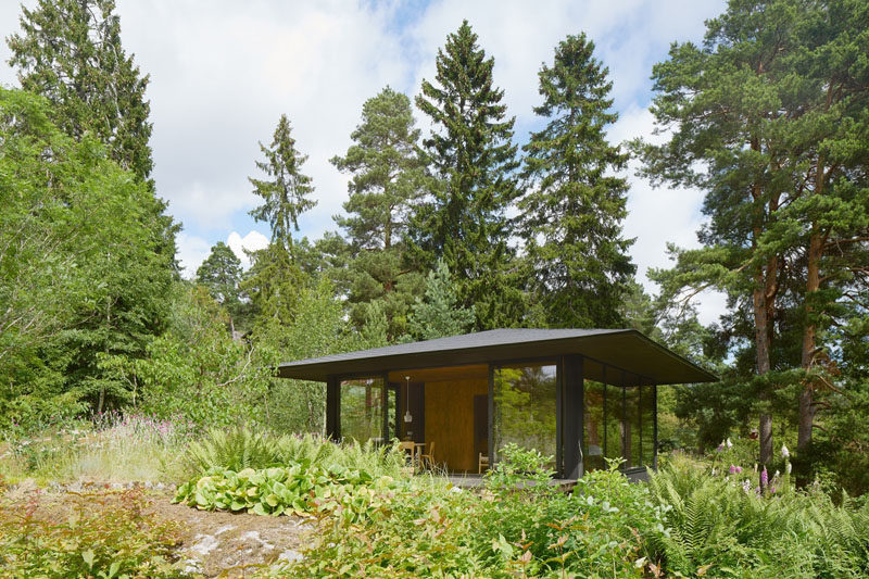 This little summer house is only 430 square feet in size and has two sleeping areas, a kitchen, bathroom and living area.