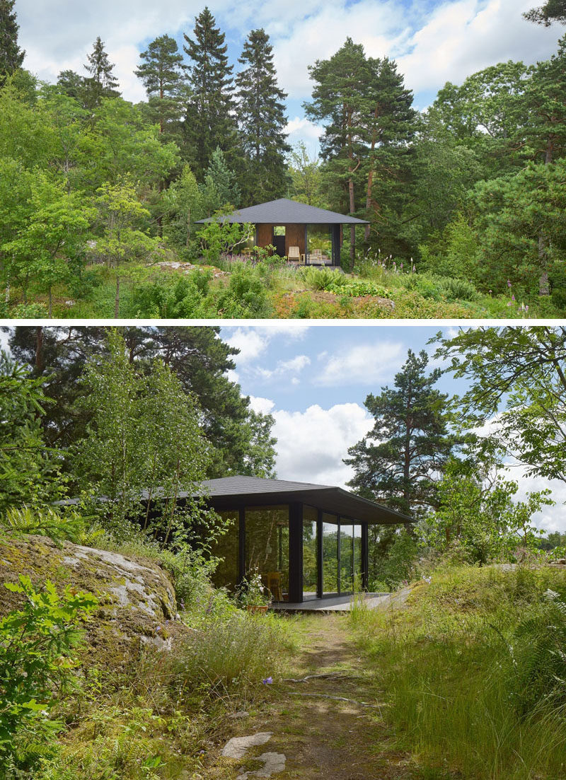 This little summer house is only 430 square feet in size and has two sleeping areas, a kitchen, bathroom and living area.