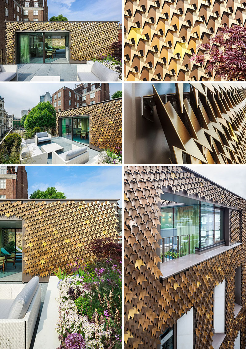 Exterior Design Ideas - 15 Buildings That Have Unique And Creative Facades // 4080 metal shingles in the shapes of leaves cover the facade of this London home.